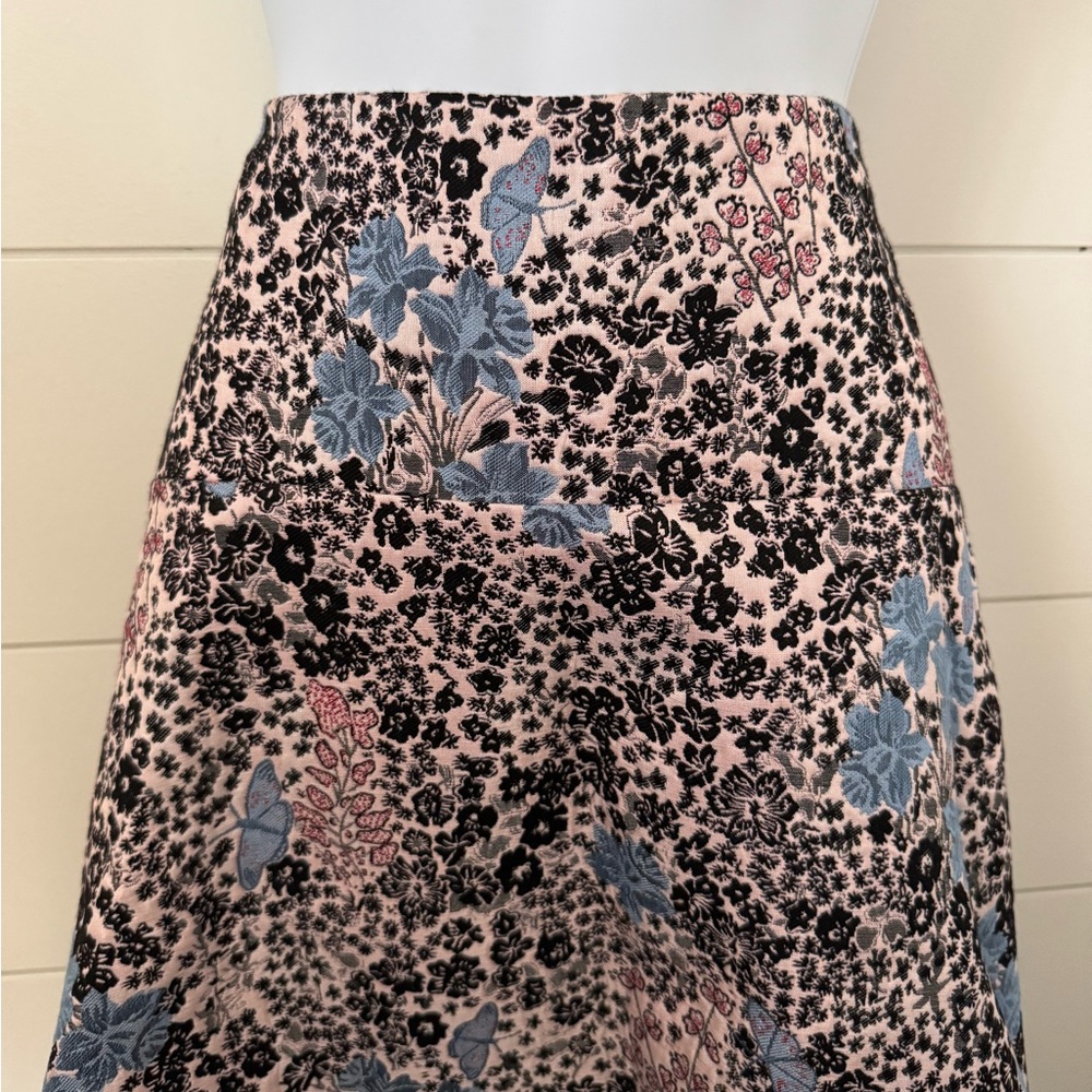 LOFT Floral A-Line Skirt - Black, Pink, Blue, Women’s 2 - Picture 2 of 6